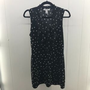 White House Black Market black & white polka dot sleeveless tunic dress size M